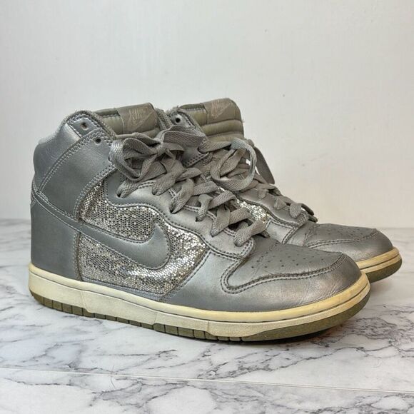 Nike Silver Glitter Retros 6 - Picture 1 of 7